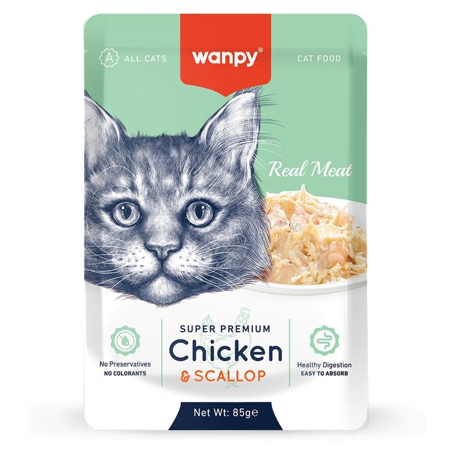 Wanpy 85 gr Pouch Tavuklu & Deniz Taraklı Yaş Kedi Maması